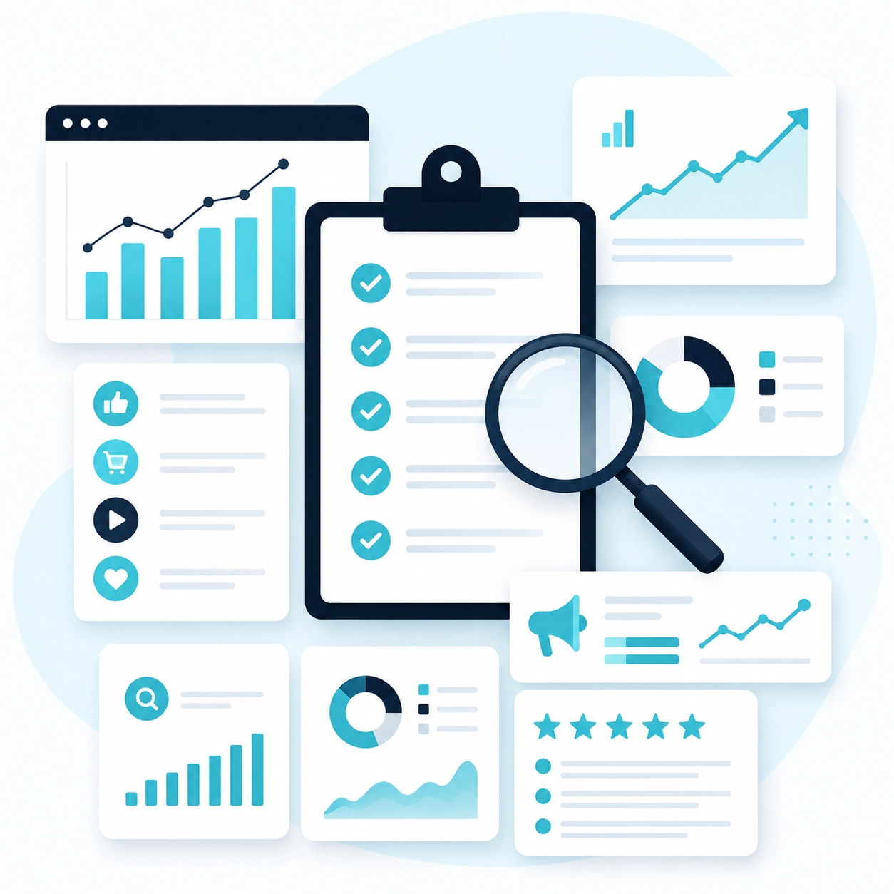 Digital marketing agency strategy illustration